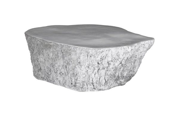 Bark Coffee Table, Silver Leaf