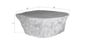 Bark Coffee Table, Silver Leaf