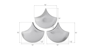 Scales Wall Tiles, Silver Leaf, Set of 3