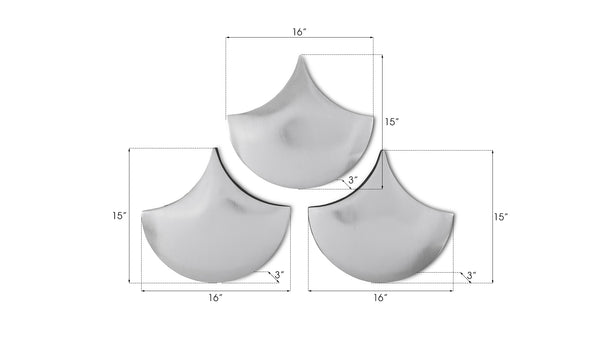 Scales Wall Tiles, Silver Leaf, Set of 3