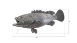 Estuary Cod Fish Wall Sculpture, Resin, Polished Aluminum Finish