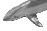 Whaler Shark Fish Wall Sculpture, Resin, Polished Aluminum Finish