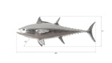 Bluefin Tuna Fish Wall Sculpture, Resin, Silver Leaf