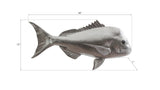 Australian Snapper Fish Wall Sculpture, Resin, Silver Leaf