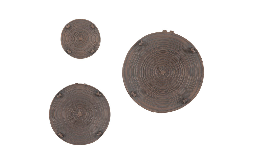 Laotian Rain Drums, Set of 3, Bronze