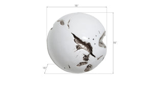 Cast Root Wall Ball, Resin, White, MD