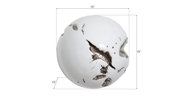 Cast Root Wall Ball, Resin, White, MD