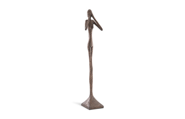 See No Evil Slender Sculpture, Large, Resin, Bronze Finish