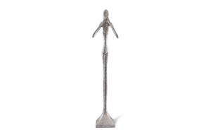 Speak No Evil Slender Sculpture, Large, Resin, Silver Leaf