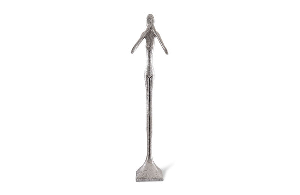 Speak No Evil Slender Sculpture, Large, Resin, Silver Leaf