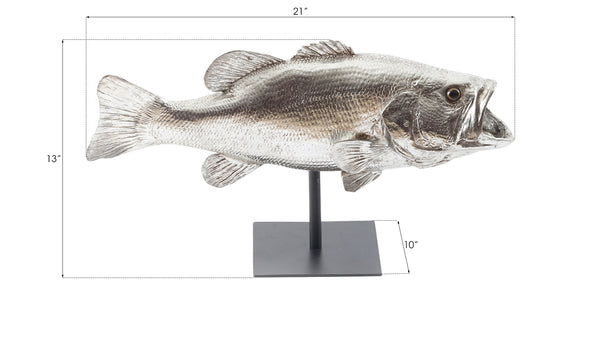 Large Mouth Bass Fish, with Stand
