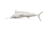 Blue Marlin Fish Wall Sculpture, Resin, Silver Leaf