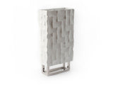 Radica Tall Vase: Modern Organic Design with Textured Surface & Stainless Steel Base for Chic Decor