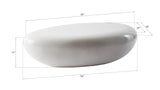 River Stone Coffee Table, Large, Gel Coat White