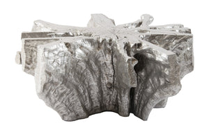 Dante Root Cast Coffee Table, Silver Leaf