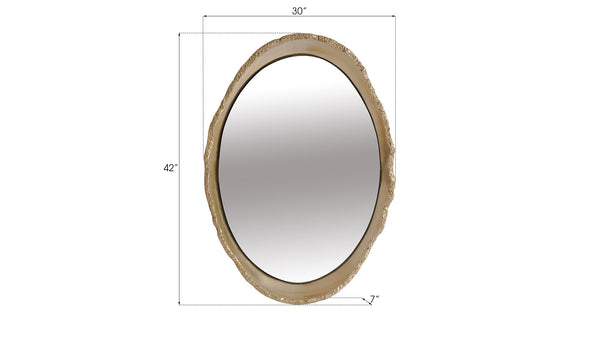 Broken Egg Mirror, White and Gold Leaf