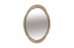 Broken Egg Mirror, White and Gold Leaf