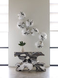 Cast Root Wall Ball, Silver Leaf, White, LG