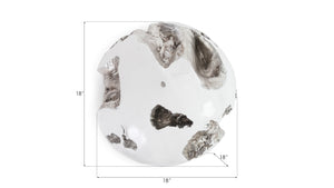 Cast Root Wall Ball, Silver Leaf, White, LG