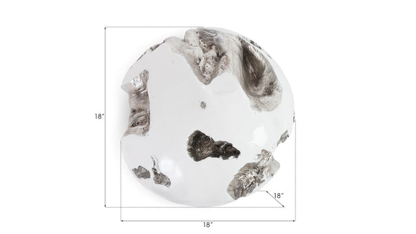 Cast Root Wall Ball, Silver Leaf, White, LG