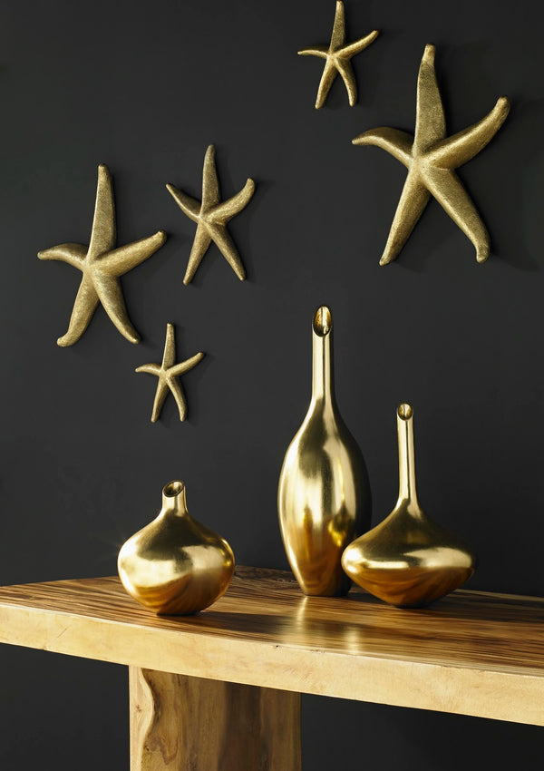 Starfish, Gold Leaf, Set of 4, MD