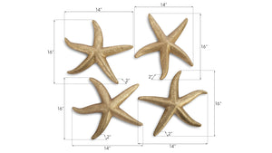 Starfish, Gold Leaf, Set of 4, MD