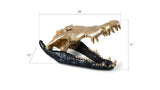 Crocodile Skull, Black/Gold Leaf