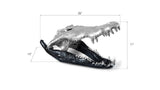 Crocodile Skull, Black/Silver Leaf