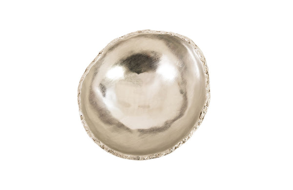 Broken Egg Bowl, White and Silver Leaf