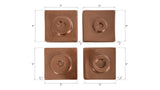 Cuadritos Wall Tiles, Set of 4, Polished Copper