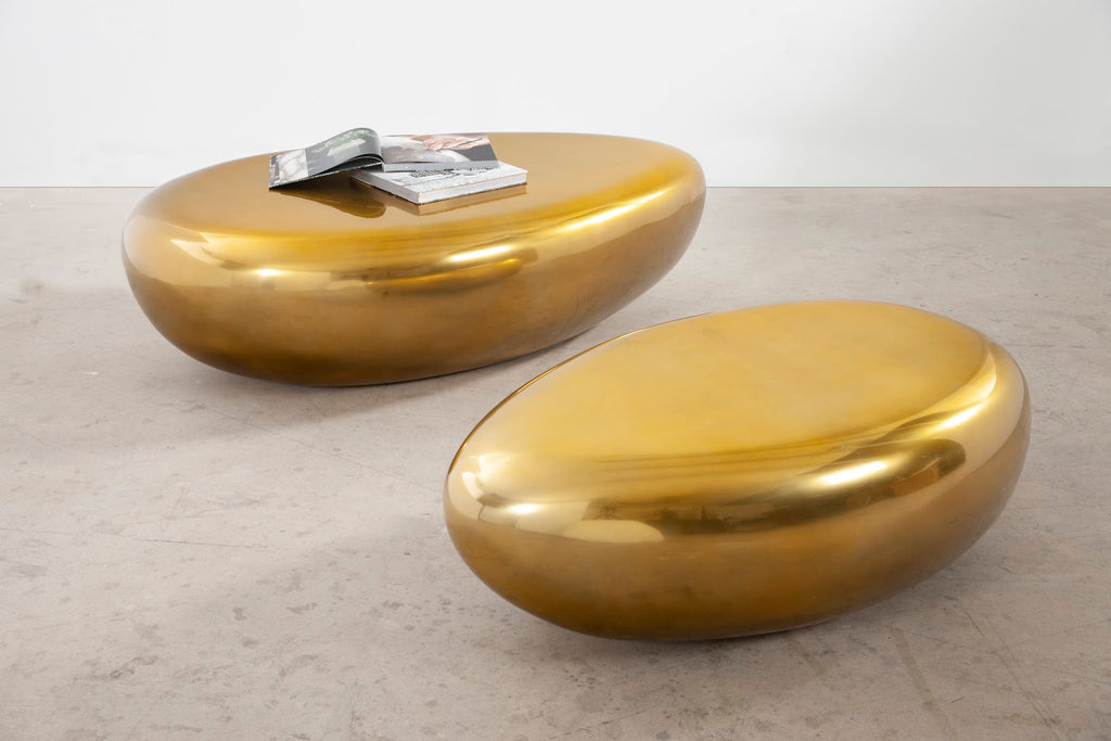River Stone Coffee Table, Large, Liquid Gold