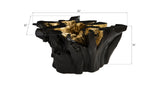 Agnes Root Cast Coffee Table, Black, Gold Leaf