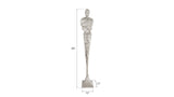 Tall Chiseled Male Sculpture, Resin, Silver Leaf