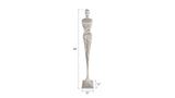 Tall Chiseled Female Sculpture, Resin, Silver Leaf