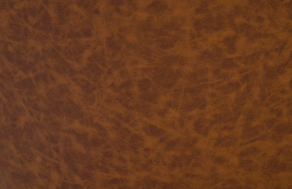 Autumn Chair, Quilted Cognac, Trumpet Swivel Base, Polished Stainless Steel