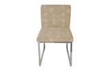 Frozen Dining Chair, Khaki Gray, Stainless Steel Frame