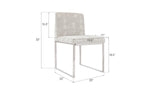 Frozen Dining Chair, Khaki Gray, Stainless Steel Frame