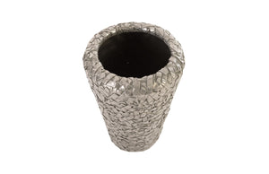 Barren Planter, Small, Resin, Polished Aluminum Finish