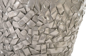 Barren Planter, Small, Resin, Polished Aluminum Finish