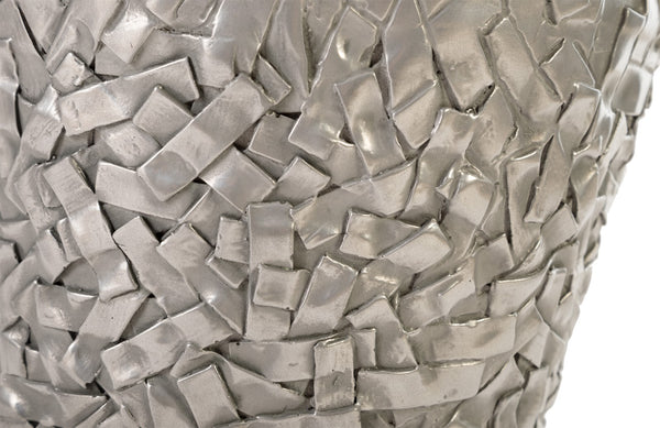 Barren Planter, Small, Resin, Polished Aluminum Finish