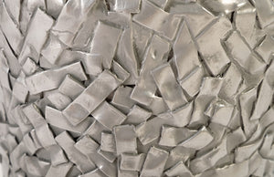 Barren Planter, Small, Resin, Polished Aluminum Finish