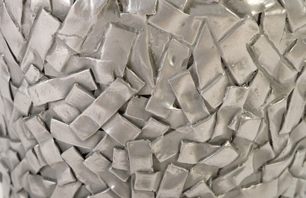 Barren Planter, Small, Resin, Polished Aluminum Finish