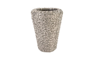 Barren Planter, Small, Resin, Polished Aluminum Finish