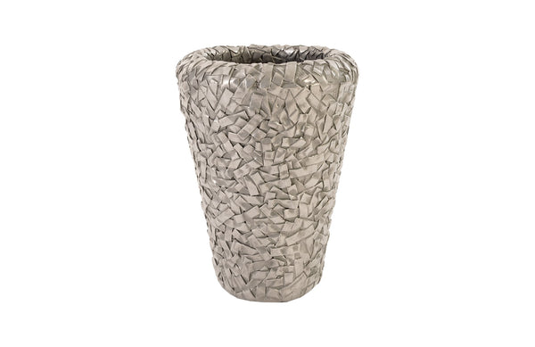 Barren Planter, Small, Resin, Polished Aluminum Finish