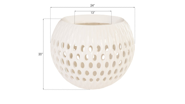 Breathe Planter, Gel Coat White