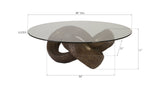 Trifoil Coffee Table, Bronze w/ Glass