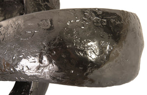 Trifoil Coffee Table, Liquid Silver w/Glass