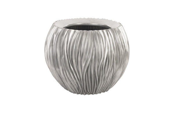 Alon Planter, Polished Aluminium