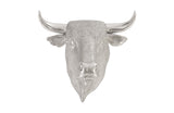 Spanish Fighting Bull Wall Art, Resin, Silver Leaf