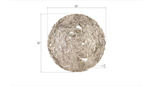 Molten Wall Disc, Medium, Silver Leaf